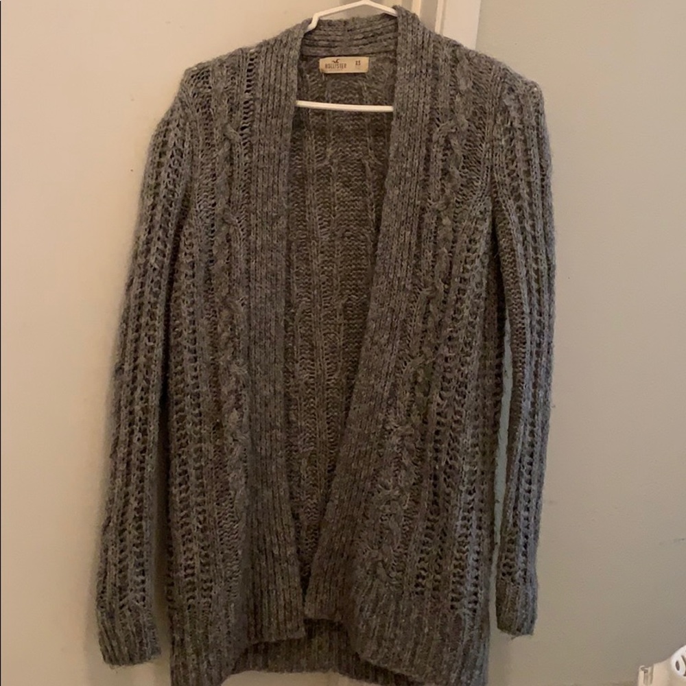 hollister gray cardigan